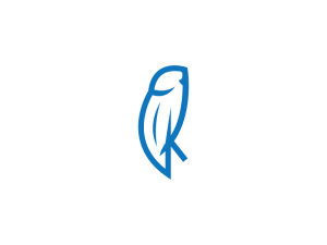 Blaues Eulen-logo Auf Der Rückseite