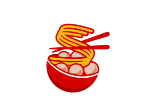 Logotipo De Fideos De Albóndigas