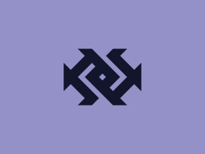 Letter X Fish Logo