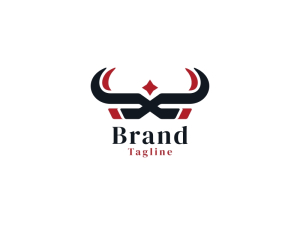 Simple X Bull Horn Logo