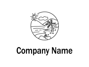 Logo De Contour De Paysage Simple