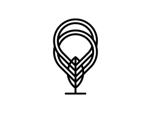 Logo D'emplacement De La Broche De Feuille