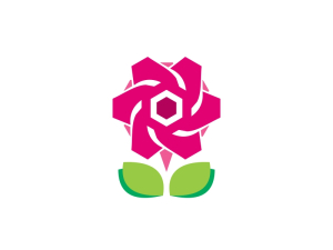 Logotipo De Engranaje De Flores