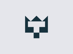 Buchstabe T-kronenlogo