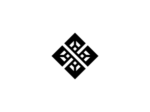 Logotipo Cuadrado De Diamante X