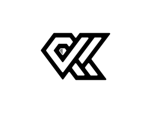 Logotipo De Joyería De Diamantes Con Letra K