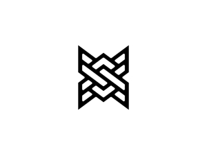 Sx Letra Xs Logotipo De Línea Negra Inicial