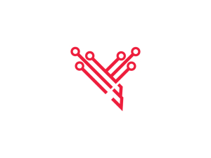 Logotipo Del águila Cibernética Roja