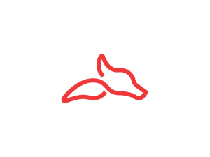 Monoline Tail Red Fox Logo