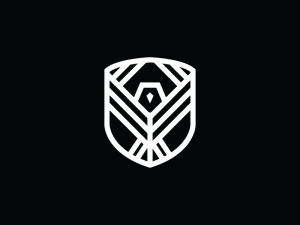 Weißes Schild-adler-logo