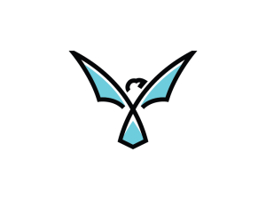 Logotipo Del águila Azul En Ascenso