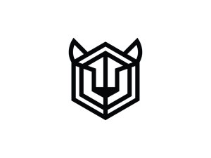 Cabeza De Logotipo Del Tigre Negro De Bengala