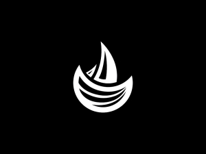 Abstract White Boat Logo