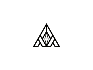 Abstract Letter A Or V Diamond Logo