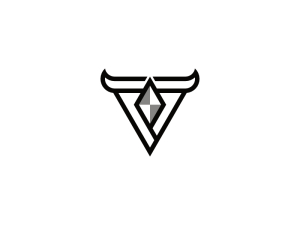 Logotipo De Letra V De Diamante Con Cuernos