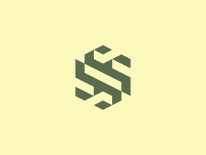 Sechseckiger Buchstabe S-logo