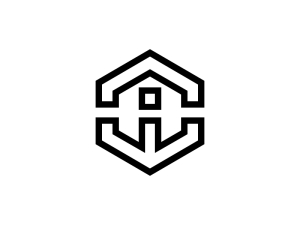 Aw Letter Hexagon Logo