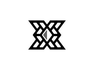 حرف X شعار كريستال الماس