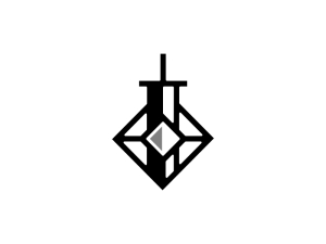 Logo D'identité De L'épée De Diamant