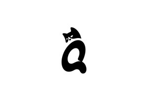 Katze Und Buchstabe Q-logo