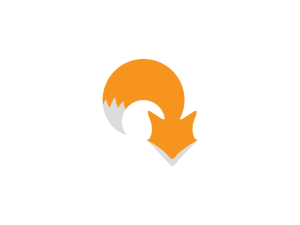 Orange Cute Head Of Fox Logo