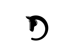 Einfaches Logo Für Den Kopf Eines Schwarzen Pferdes
