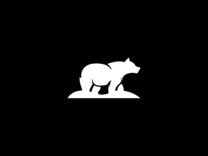 Weißes Grizzlybär-logo