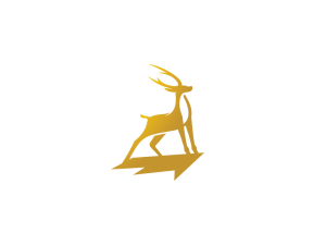 Bold Golden Deer Logo