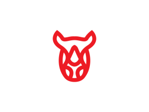 Un Logotipo De Rinoceronte Rojo