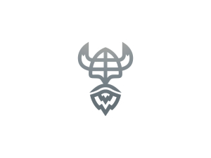 Cabeza Plateada Del Logotipo Vikingo