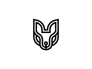 Abstract Head Of Black Wolf Logo