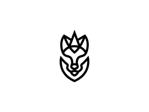 Logotipo del lobo rey negro