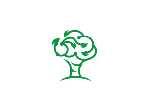 Logotipo de la mente del árbol verde
