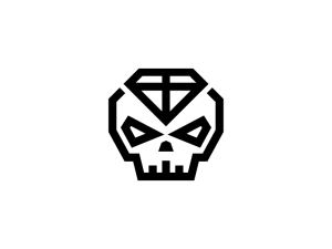 Logo De Crâne Luxueux Noir