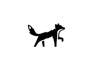 Lindo logotipo simple de zorro negro