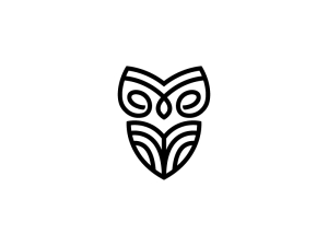 Logotipo abstracto del búho negro