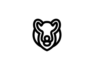 Logotipo de cabeza de oso negro grande