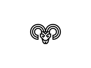 رأس شعار رام شعار الماعز البري الأسود