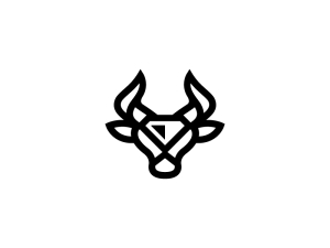 Cabeza De Logotipo De Toro De Lujo Negro