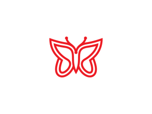 Hermoso logotipo de mariposa roja