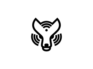 Logotipo de la cabeza del lobo negro genial