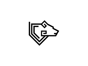 Modern Head Of Black Bear Logo