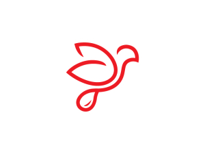 Logotipo del pájaro rojo rosa