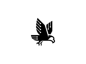 Logo moderne de l'aigle noir volant