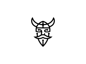 Cabeza del logotipo vikingo futurista