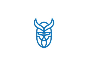 Cabeza De Logotipo Vikingo Azul