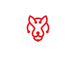 Logotipo de lobo cabeza roja genial