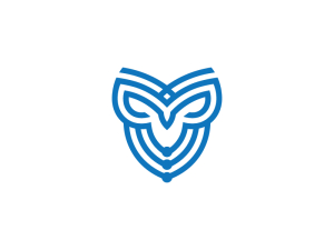 Logotipo abstracto del búho azul