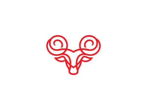 Logo de taureau à tête rouge de beauté