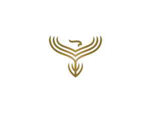 Logotipo del Fénix Dorado ascendente